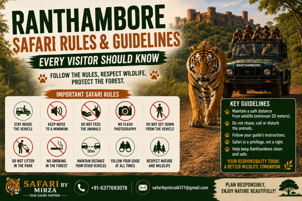 Ranthambore safari rules and guidelines for visitors during a tiger safari