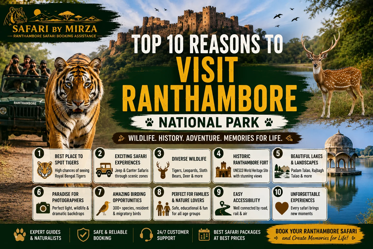 Royal Bengal Tiger in Ranthambore National Park during a Jeep safari
